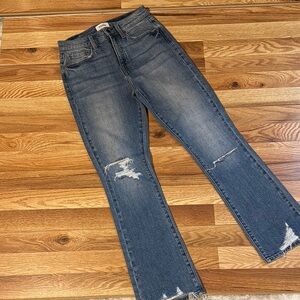 Pistola Blue Straight Leg Jeans Modern Distressed Style